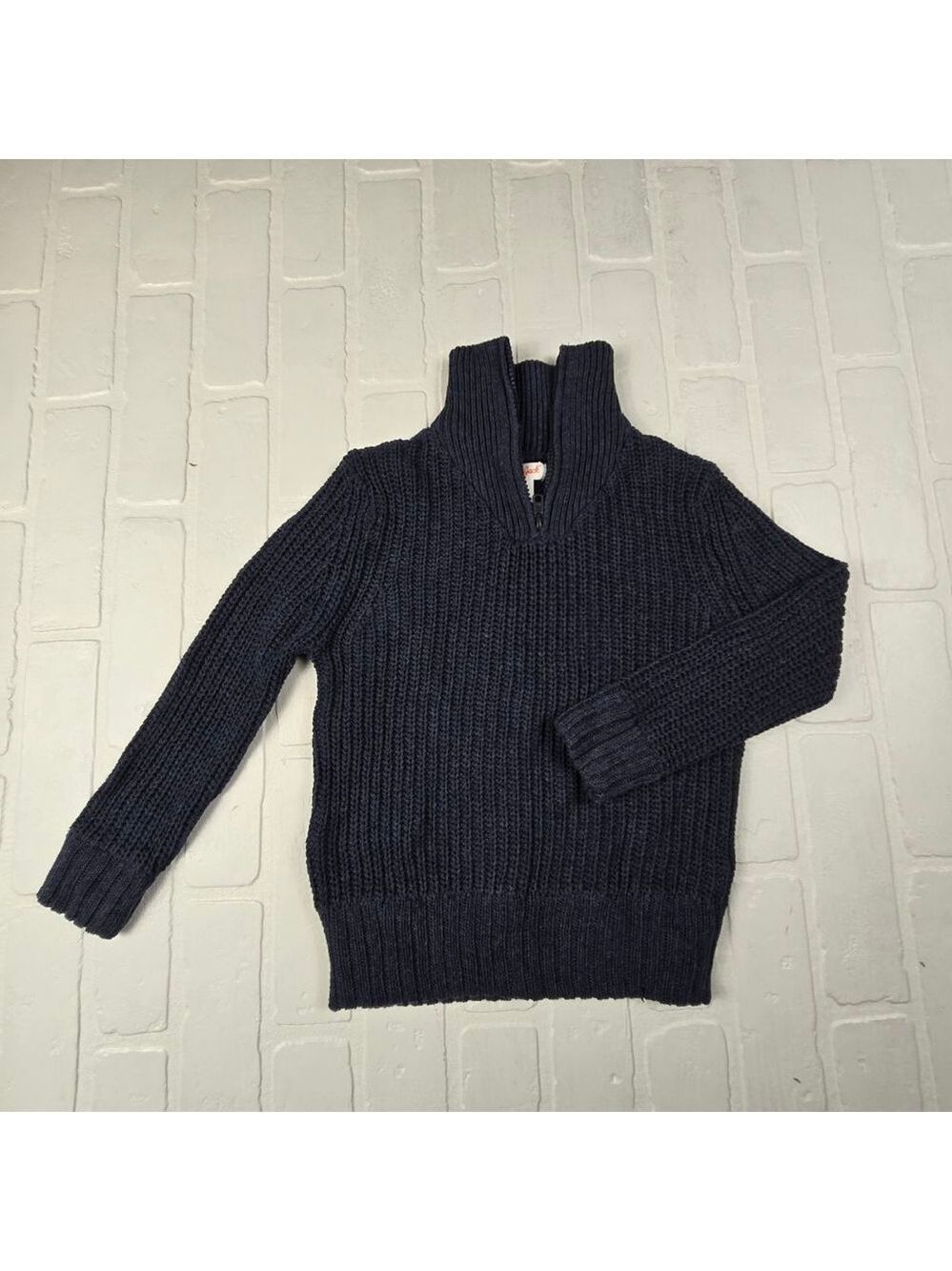 Cat & Jack Navy Blue 1/4 Zip Knit Sweater 4T